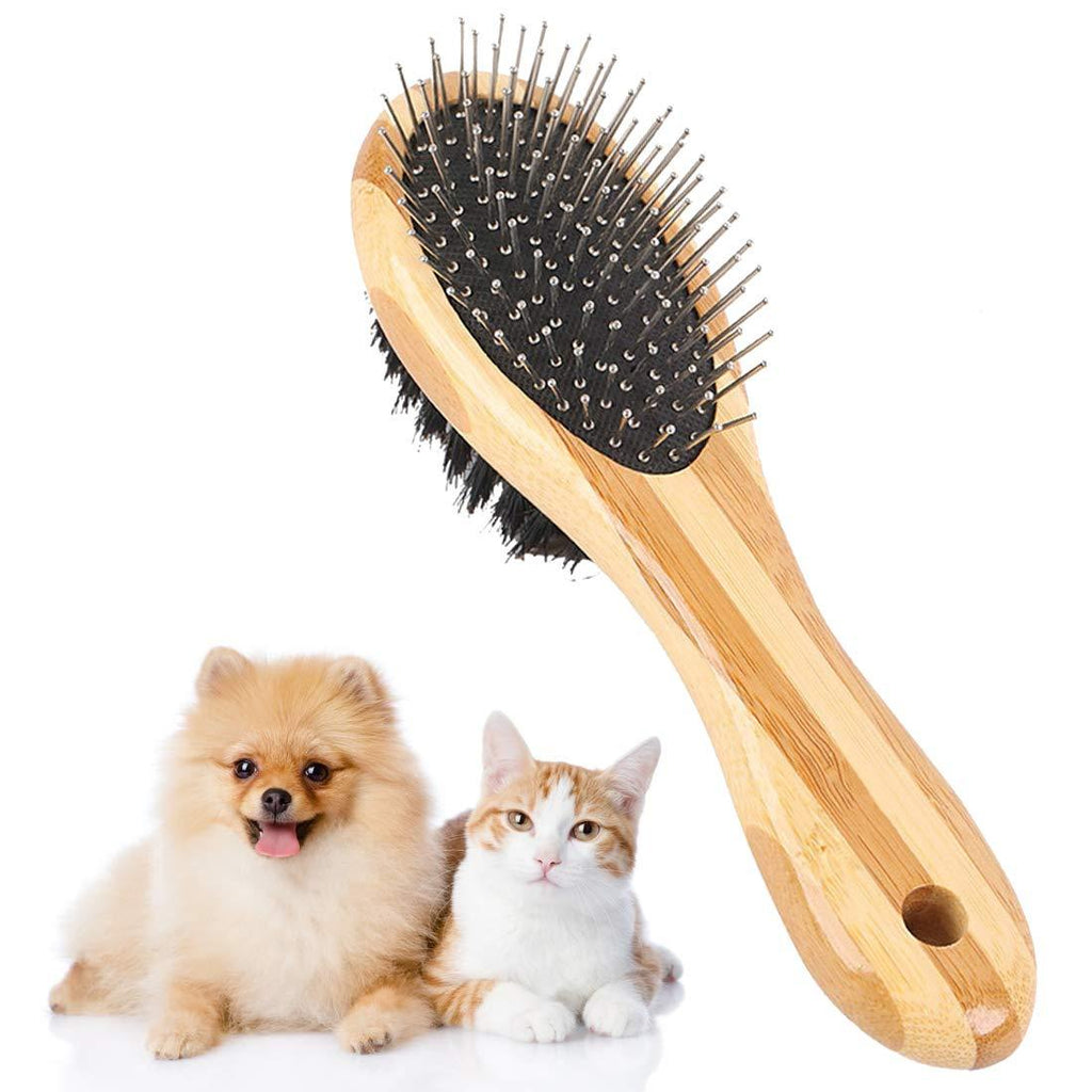 Double Sided Pet Grooming Brush Grooming Brush for Dog & Cat, 2 in 1 Dog Pin Brush and Bristle Soft Brush,Dogs Comb and Brush for Cleaning Loose Fur , Msuitable for Long and Short-haired Dogs or Cats - PawsPlanet Australia