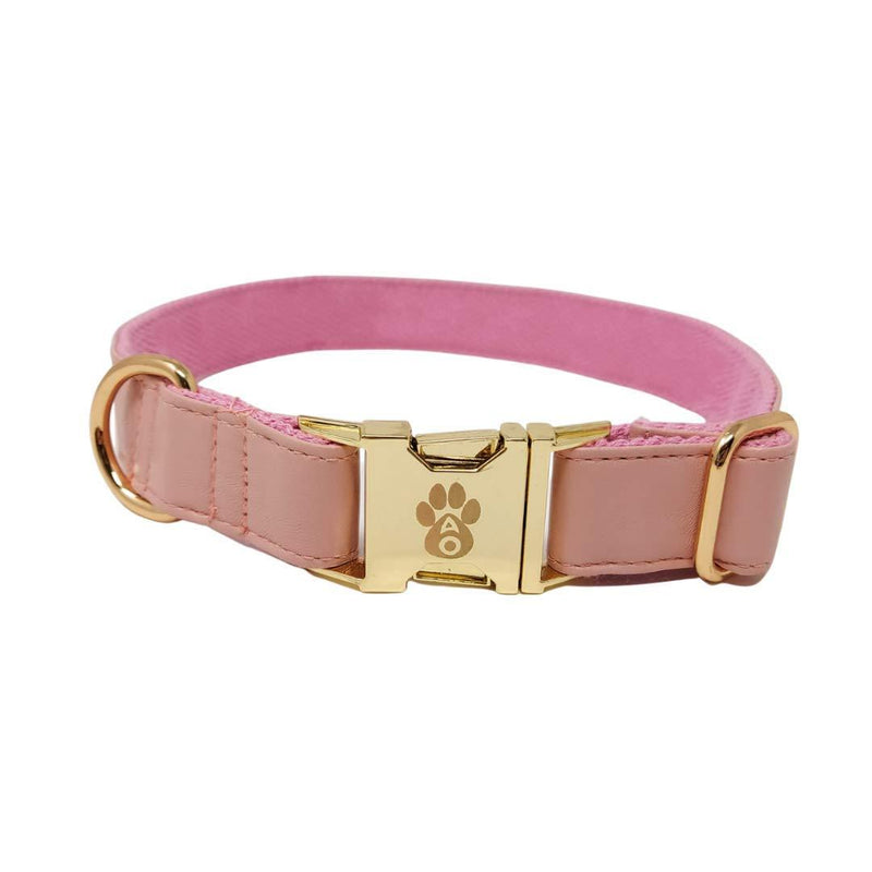 Animal Outfitters UK Limited Edition Gold Candy Collection Vegan | Faux Leather Pink and Gold Dog | Puppy Collar | Adjustable for Small or Large Dogs (Medium) - PawsPlanet Australia