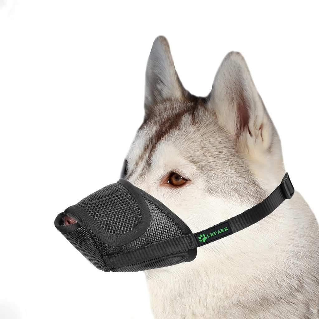 ILEPARK Dog Muzzle with All Around Protection Mesh Cover, Prevent Barking, Biting and Licking Breathable Soft Mesh Muzzle (M, Black) M - PawsPlanet Australia
