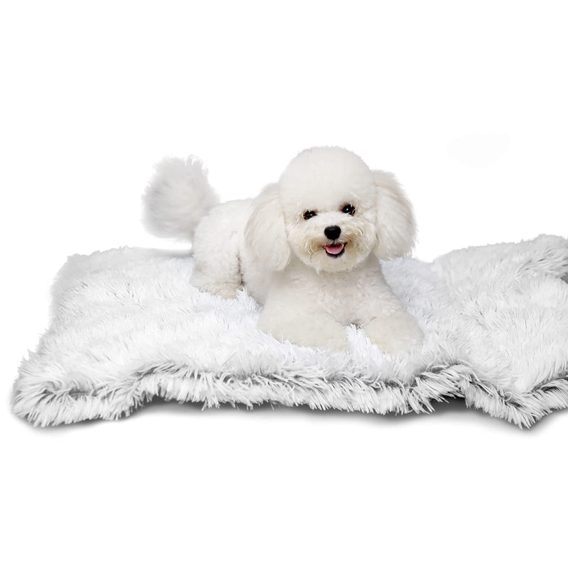 ANWA Calming Dog Blanket Large Size, Shag Vegan Fur Dog Blanket, Soft Dog Blanket Multiple Use S(61cm*81cm) Light Grey - PawsPlanet Australia