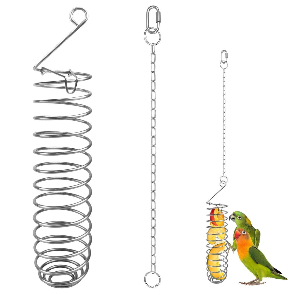 Parrot Fruits Basket, Stainless Steel Parrot Hanging Vegetable Fruit Feeder, for Parakeets, Conure, Macaws, Love Birds, Finches, Mynah （1 Pcs)） 1pc - PawsPlanet Australia