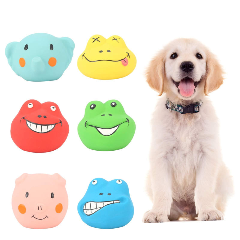 Dog Squeaky Toy 6pcs Pet Rubber Squeaky Toy Dog Cat Chewing Balls Rubber Bouncy Sound Balls Pet Interactive Play for Small Medium Dogs Chasing Chewing - PawsPlanet Australia
