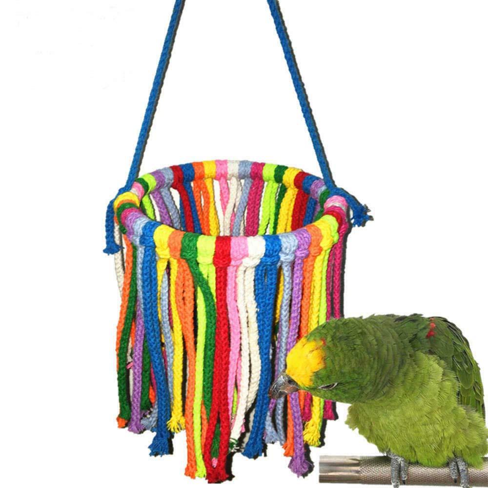 NganSuRong Pet Bird Parrot Cotton Rope Chewing Bite Hanging Cage Swing Budgie Climb Bungee Chew Toys Training Cockatiel Hammock - PawsPlanet Australia
