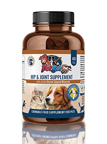 Petset Go Advance Joint Care Supplements - Glucosamine, Green Lipped Mussel, Chondroitin & Vitamin C - 60 Chicken Flavoured Chewable Tablets - PawsPlanet Australia