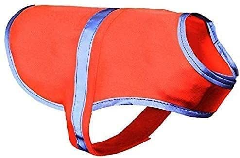 My Furry Friend Dog Safety Vest High Vis/Hi-Vis | Highly Reflective Lightweight Cotton Dog Jacket | Keep Your Dog Safe Visible From Cars Cyclists Hunting Accidents | 3 Sizes (S/M/L) | (Small, Orange) Small - PawsPlanet Australia