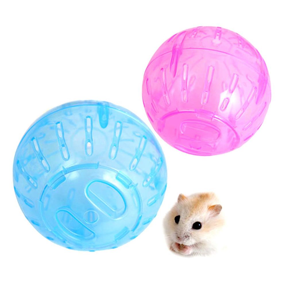 RoadLoo Hamster Ball, 2Pcs Hamster Exercise Wheel Mini Jogging Running Ball Plastic Pet Rodent Mice Jogging Ball Toy Small Animal Pet Exercise for Relieves Boredom and Increases Activity - PawsPlanet Australia