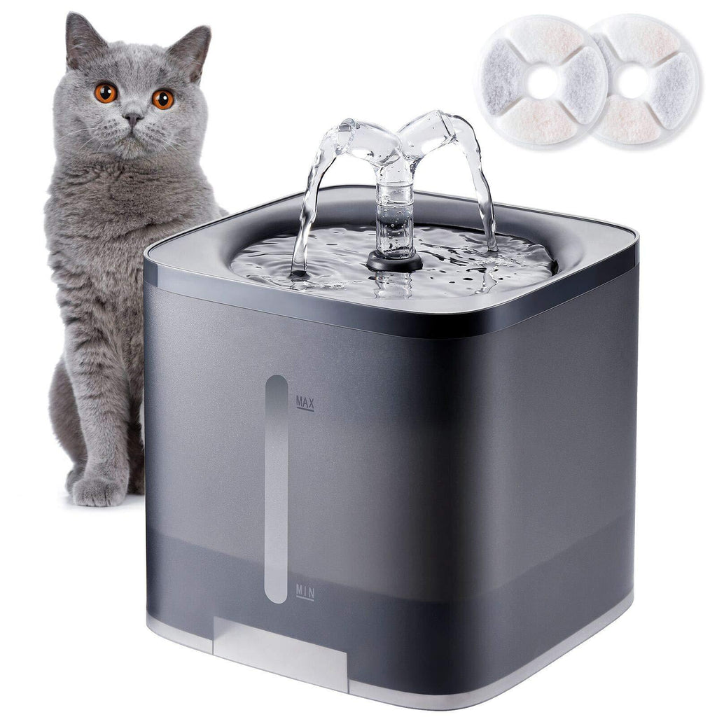 Vintoney Cat Water Fountain, 2L Cat Fountain, Ultra Quiet Cat Drinking Fountain, Water Dispenser for Cats and Dogs with Water Level Window, Automatic Pet Water Dispenser with 2 Filter - PawsPlanet Australia