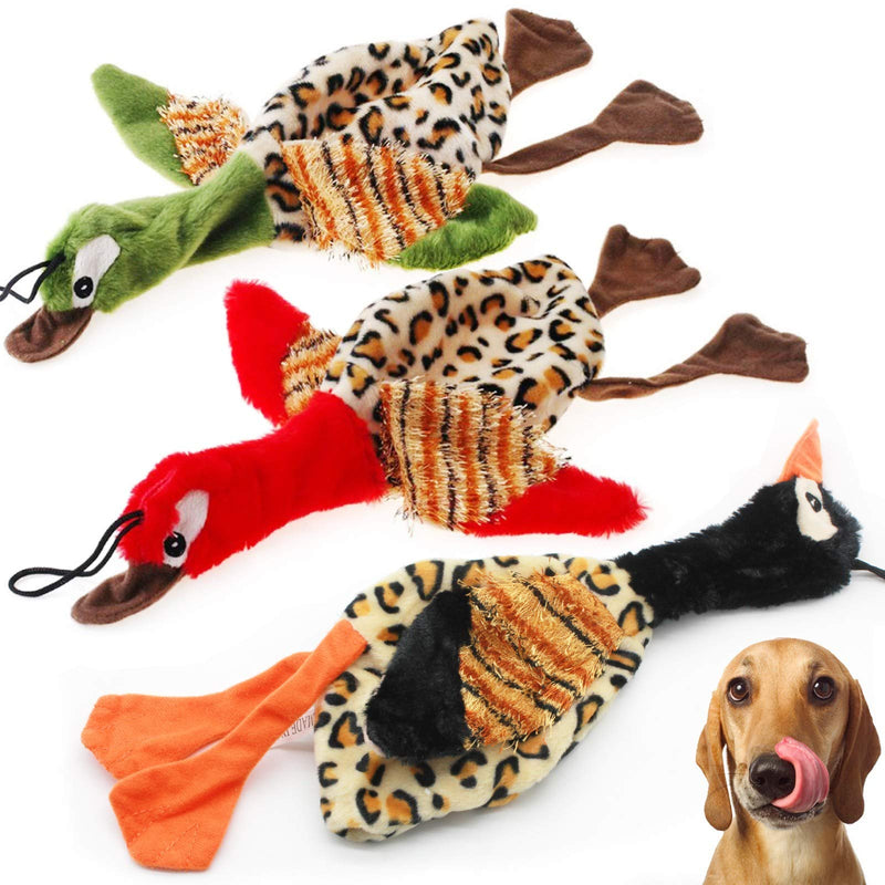 AprFairy Dog Squeaky Toys, No Stuffing Plush Dog Toys-Durable Puppy Chew Toys, Vivid Wild Duck Plush Dog Toys Perfect for Small Medium Large Dogs Puppy-Safe Chewers Game (3 Pack) - PawsPlanet Australia