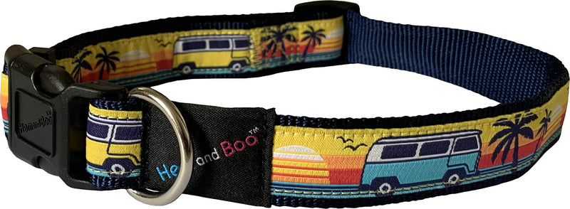 Hem and Boo Camper Van Bright Dog Collar Small - PawsPlanet Australia