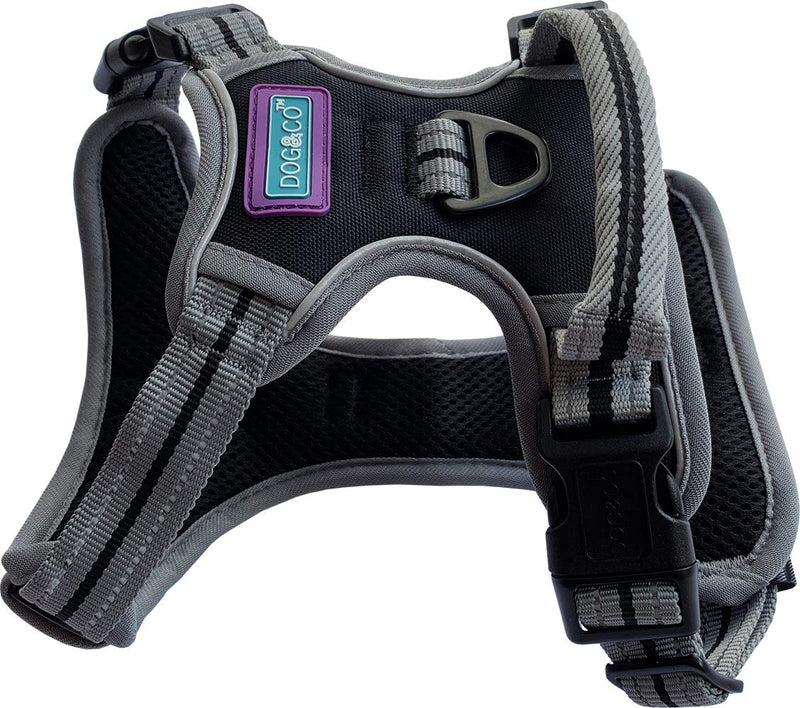 Dog & Co Sports Harness, Padded and Reflective, Black Extra Large - PawsPlanet Australia