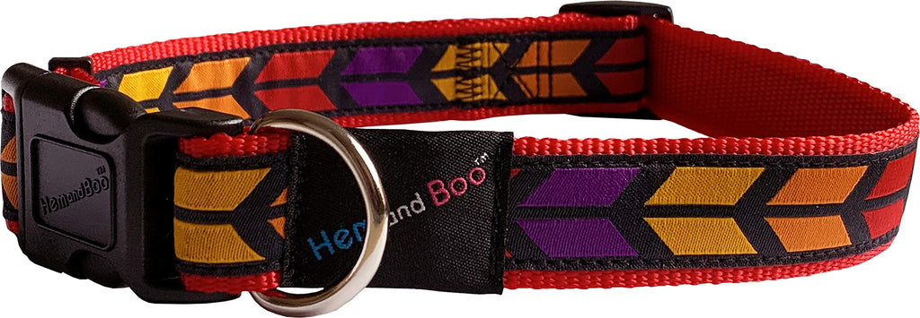 Hem and Boo Chevrons Brights Dog Collar Small - PawsPlanet Australia