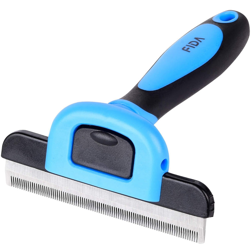 Fida Professional Pet Deshedding Tool with Fur Ejector, Grooming Brush, Grooming Comb for Dead Knots,Tangles,Undercoat & Loose Hair for Small Medium & Large Dogs Cats - PawsPlanet Australia