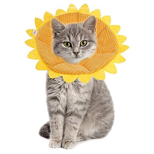 metagio Pet Recovery Collar, Sunflower Shape Elizabethan Cat Cone Collar Adjustable Comfy Cone Protective Neck Collar for Dogs Cats After Surgery(S (20-23cm)) S (20-23cm) - PawsPlanet Australia
