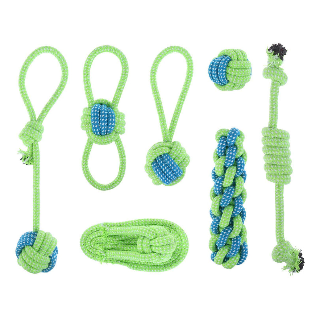 7 Pieces Dog Rope Toys Pet Rope Chew Toy Dog Chew Toy Teething Training Pet Supplies for Dog Interactive Toy Dental Health - PawsPlanet Australia