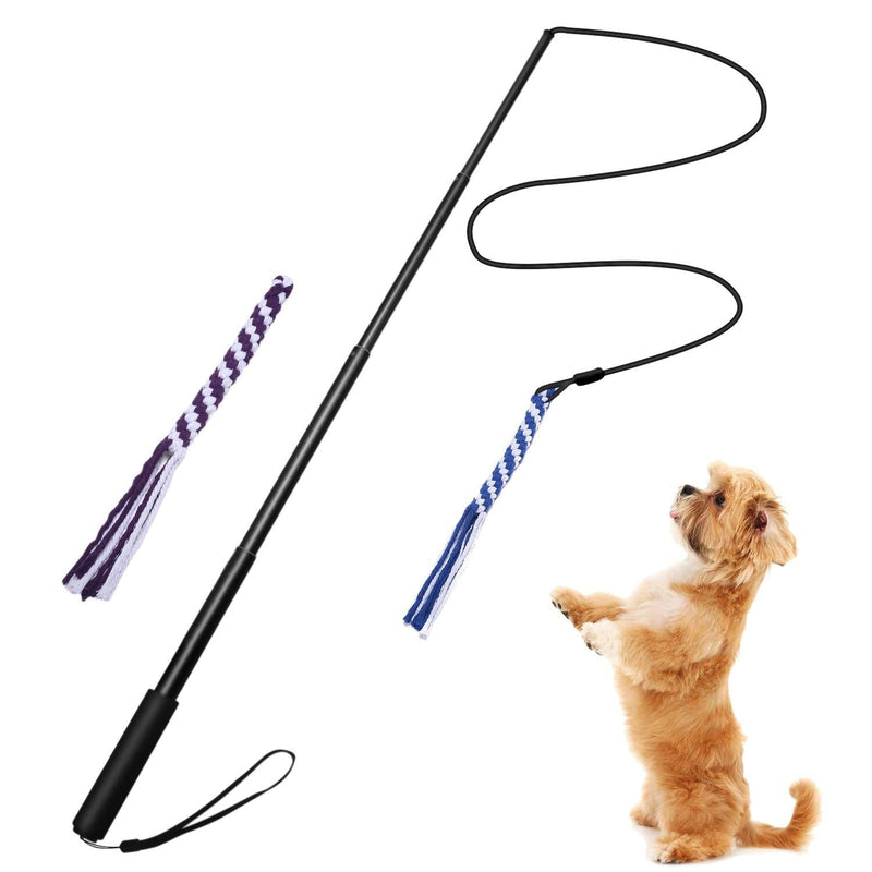 Tiamu Extendable Flirt Pole Rope Tug Dog Toy Stick,Outdoor Chasing Tail Teaser and Training Toy Chewing Rope for Dog (Size L) - PawsPlanet Australia