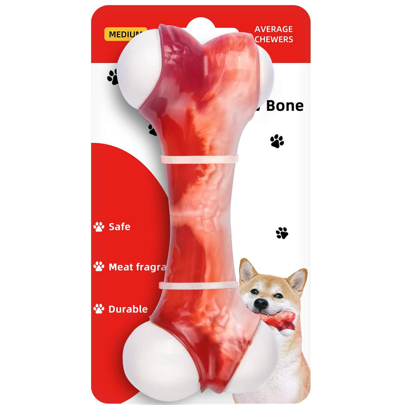 PEGIETOWN Big Bone Shape Dog Chew Toys - Natural Rubber Durable & Tough Dog Chew Toys for Medium Chewers Large Breed Average Chewers or Medium Teething Enrichment Toys for Dogs ( Bacon Flavor) - PawsPlanet Australia