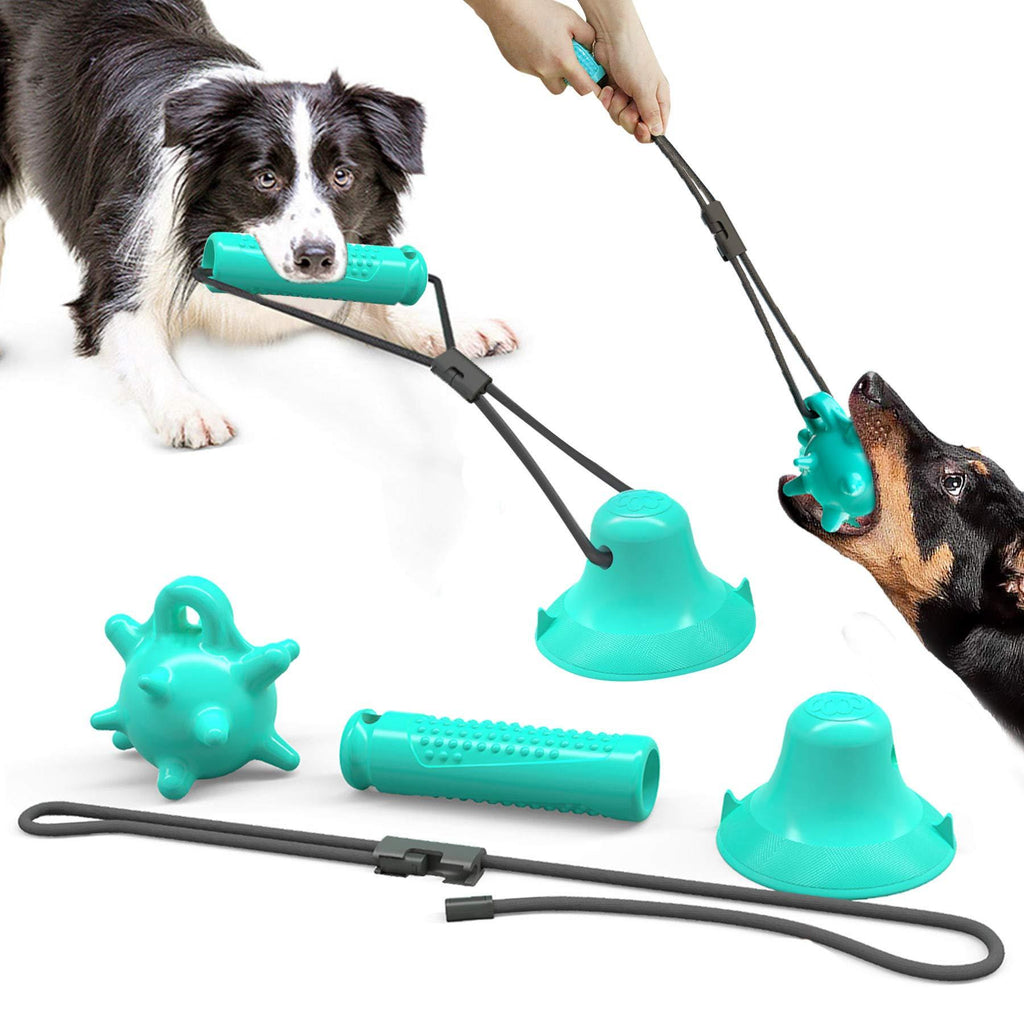 Dog Chew Toy Dog Toothbrush Ropes Toy, Dog Treat Ball Food Dispenser Multifunction 3 in 1 toy Interactive Toys Puppy Molar Training Rope Tooth Cleaning Ball, Dog Tug Rope Ball Toy with Suction Cup - PawsPlanet Australia