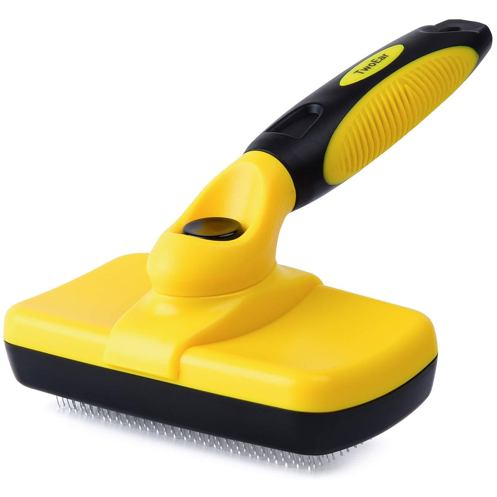 TwoEar Self Cleaning Slicker Dog Comb Brush – Gently Removes Loose Undercoat, Mats and Tangled Hair - PawsPlanet Australia