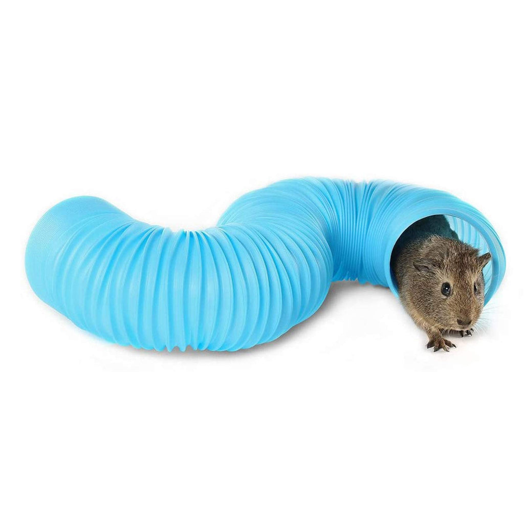 Dreamls Small Animal Play Tunnel Funny Toys Hamster Tube Tunnel Exercising Training Hideout Tunnels for Guinea Pig, Rats (Blue) Blue - PawsPlanet Australia