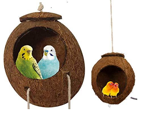 Coconut Shell Bird House Nest Hermit Crab Hideout Hideaway Cave Lizard Spiders Cockroach Fish Shrimp Parrot Parakeet Dove Hamster Mice BudgieAquarium - PawsPlanet Australia