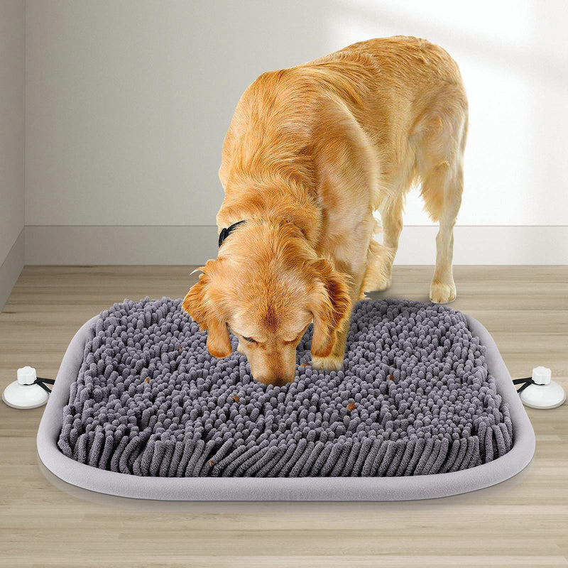 MODEHUAYING Pet Snuffle Feeding Mat (17" x 21"), Dogs Treat Dispenser, Encourages Natural Foraging Skills for Dogs, Interactive Game for Boredom, Durable and Machine Washable, With Suction Cup - PawsPlanet Australia