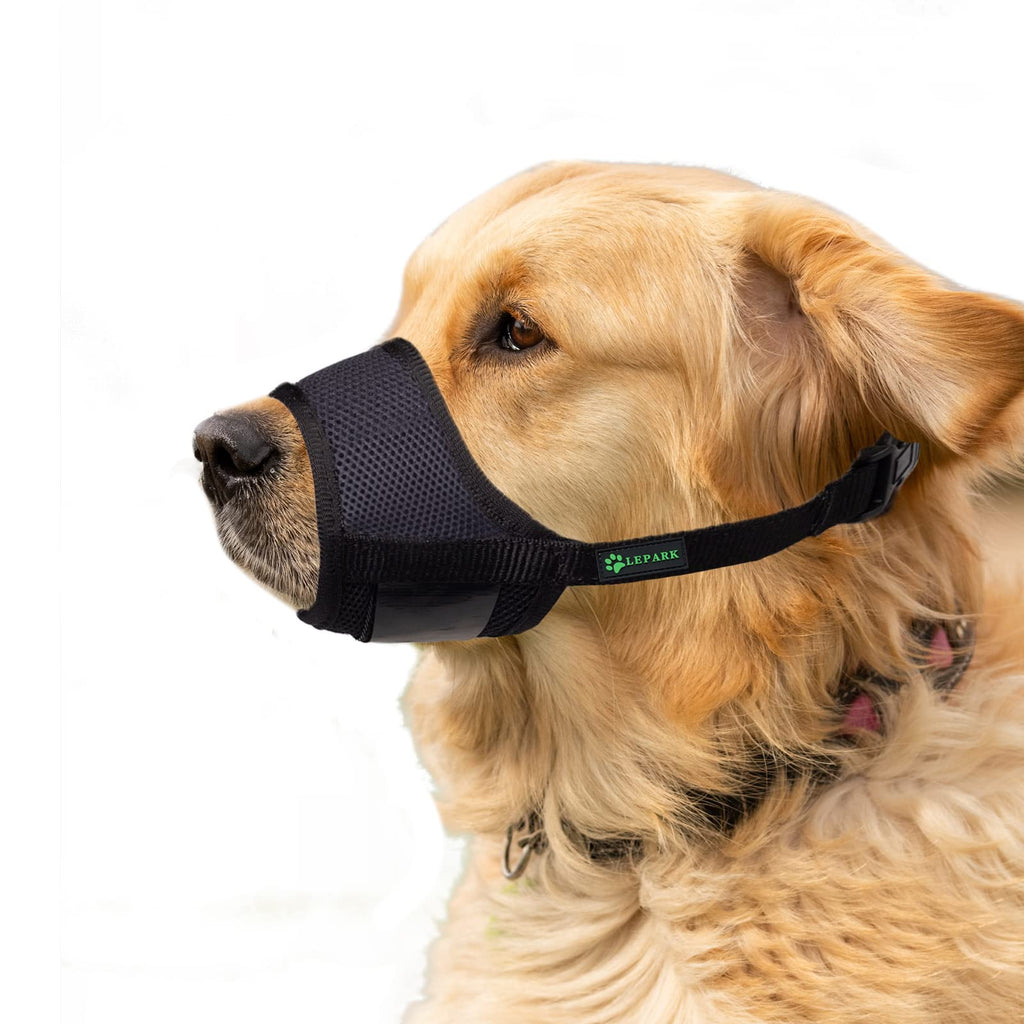 ILEPARK Dog Muzzle with Breathable Soft Mesh, Anti-Biting and Barking Adjustable Loop for Large Medium Small Dogs (XS, Black) XS - PawsPlanet Australia
