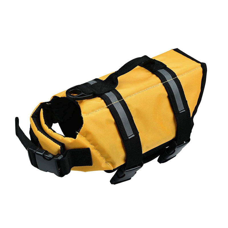 Podazz Puppy Life Jacket Pet Lifesaver Safety Reflective Vest with Handle Dog Life Preserver Dog Saver Flotation Vest Coat for Swimming,Surfing,Boating (Yellow, Small) Yellow S:39-51cm(Ribcage) - PawsPlanet Australia