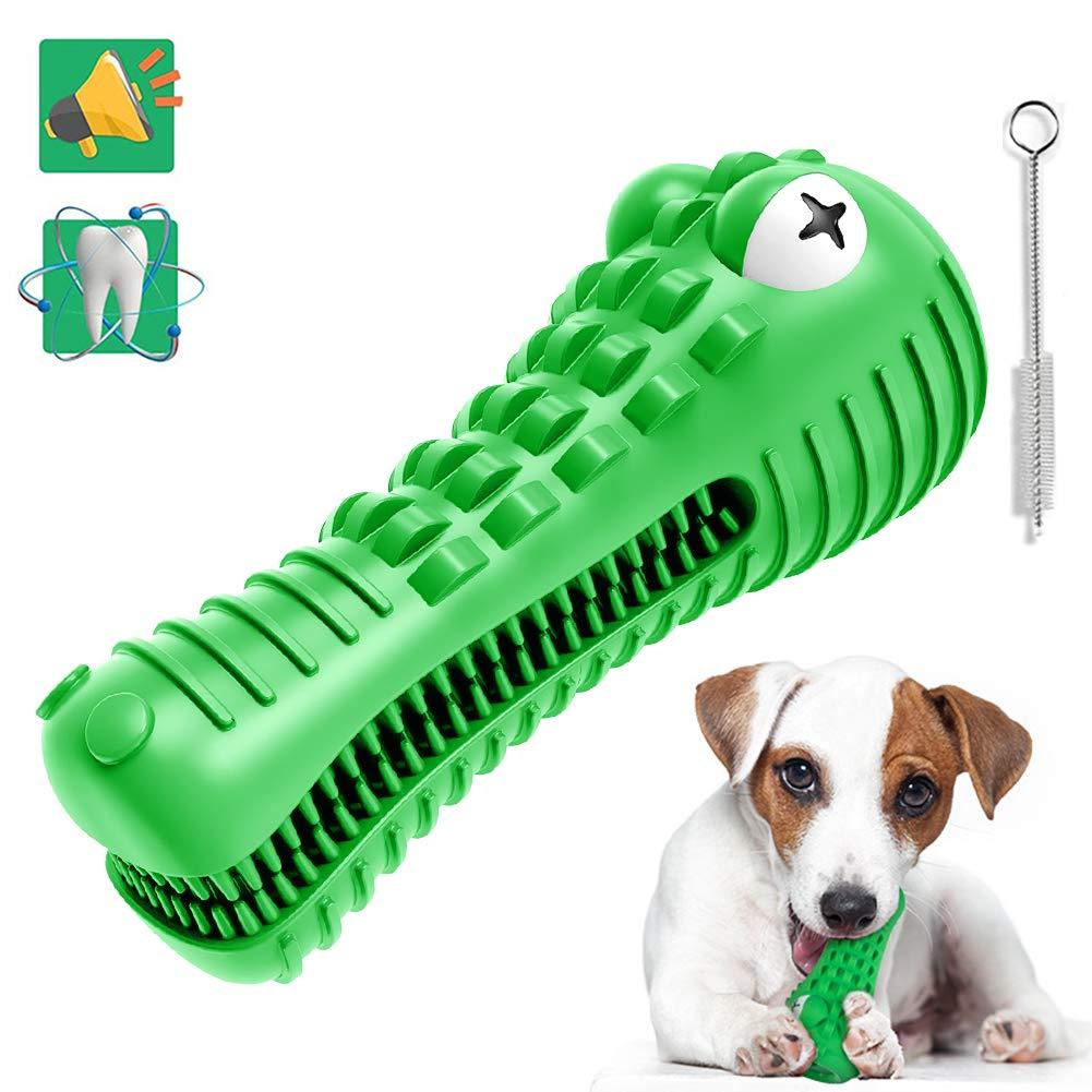 WeChip indestructible dog toy,Squeak Toys/Interactive Toys for Large Medium Breed Dog,Tough extremely Durable chewy toys,Natural Rubber Dog Brushing Stick(Green). - PawsPlanet Australia