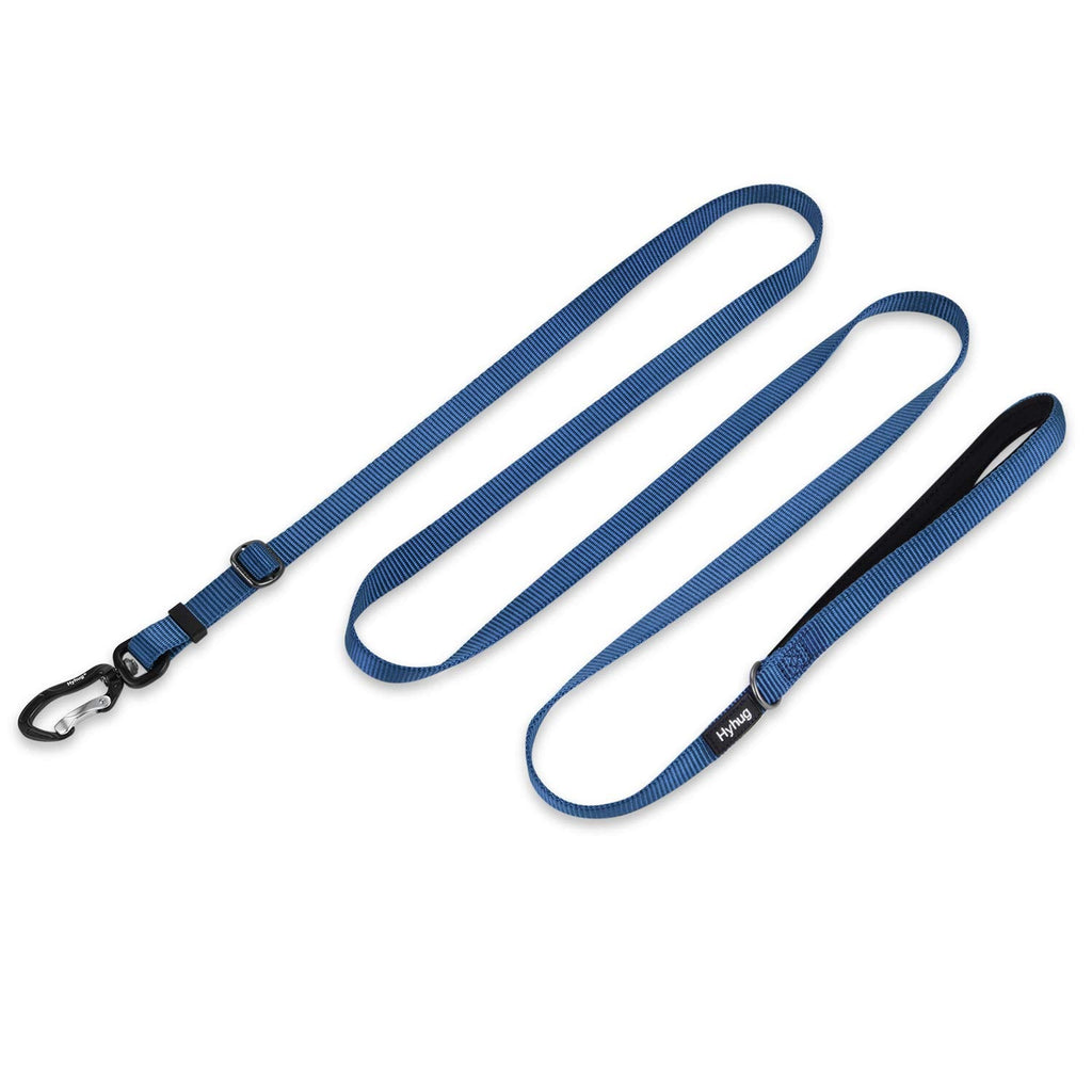 Hyhug Pets Upgraded Adjustable Between 4 Feet and 6 Feet Lead with Sturdy Nylon and Super Soft Neoprene lined Handle for Small Medium Large Giant Dogs. (Small, Classic Blue) - PawsPlanet Australia