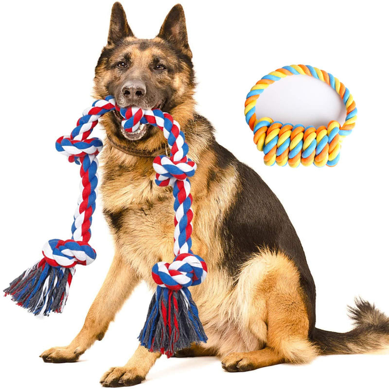 XL Dog Rope Toys for Strong Large Dogs,Durable Dog Chew Toys for Aggressive Chewers/Extra Thick Rope,Interactive Heavy Duty Dog Toys for Medium Large Dogs,Tug of War Rope Toy for Large Breeds - PawsPlanet Australia