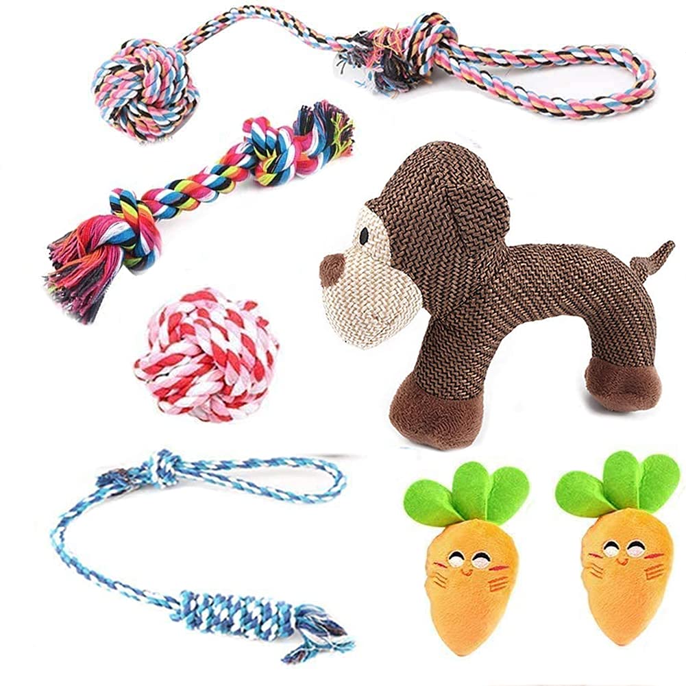 Dog Chew Toys, Puppy Toys for Small Dogs, 7 Pack Small Dog Toys, Cute Calf Squeaky Toys for Dogs, Durable Puppy Teething Toys, Chew Toys for Puppies, Non-Toxic and Safe - PawsPlanet Australia