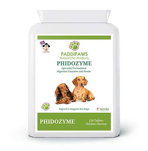 PADDIPAWS Phidozyme - Digestive Enzymes for Dogs with Specially Selected Herbs - Blended to provide a Natural Digestive Treatment for Dogs - 120 Tablets. - PawsPlanet Australia
