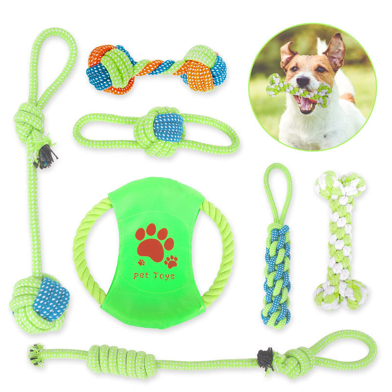 Dog Rope Toys Set, 7Pcs Puppy Chew Teething Training Toys, Dog Chew Toys for Small Dogs and Medium Dogs - PawsPlanet Australia