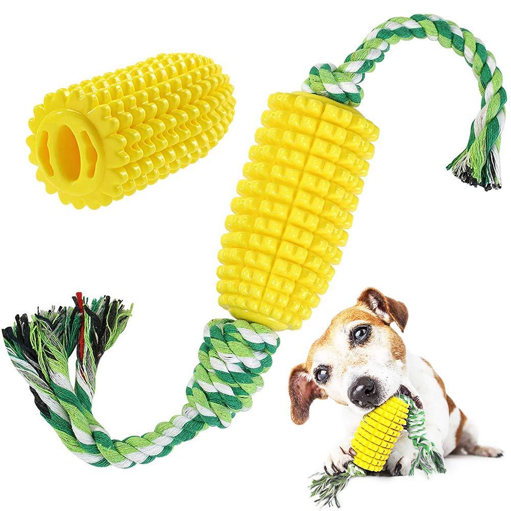 JPYH Dog Toy Corn Dog Toothbrush Chew, Cleaning Pet Dental Care Brushing Stick Nontoxic Bite Resistant Pet Exercise Game Toy For Small Medium Large Dog - PawsPlanet Australia