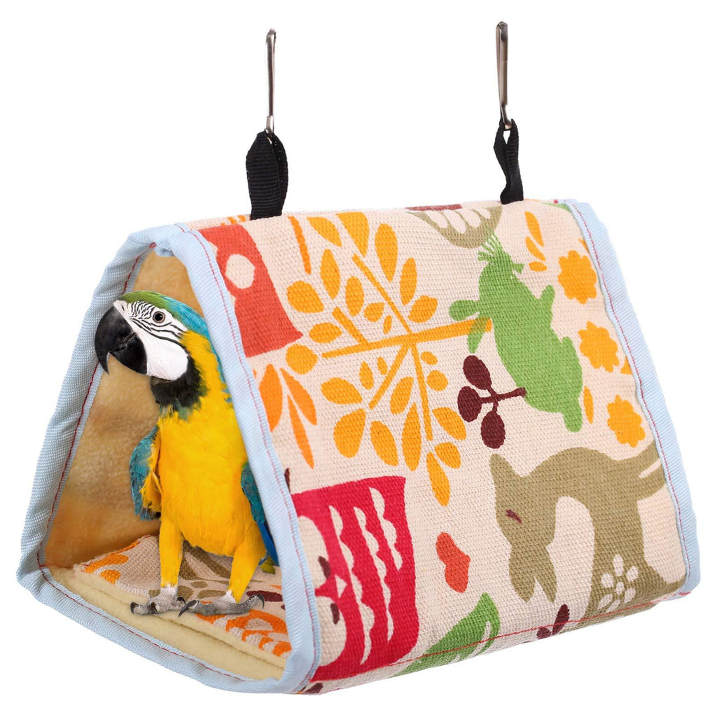 Kuoser Bird Nest Snuggle Hut, Parrot Hanging Hammock Cage Tent with Warm Plush, Bird Hideaway Habitat House for Small Medium Budgies Cockatoo Eclectus Parakeet Cockatiels Lovebird Finch S-(8.6*5.1*5.4in) - PawsPlanet Australia