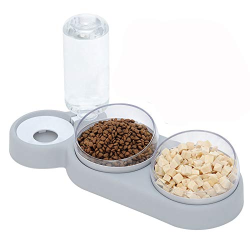 Cat Bowls,3-in-1 Pet Bowl,Cat Bowls With Stand Tilted 15°,Detachable Pet Bowl for Cats and Dogs,Anti-spill and Adjustable,Pet Food Bowl for Cats and Puppies,Water Bowl - PawsPlanet Australia