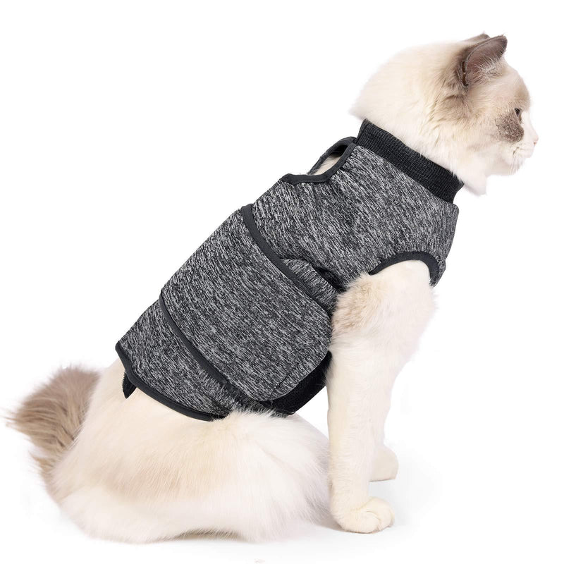 Cat Anxiety Jacket Weighted Calming Coat Vest, Stress Relief Comfort Shirt Anxiety Calming Wrap for Pet Cats In Fireworks, Travel S Grey - PawsPlanet Australia
