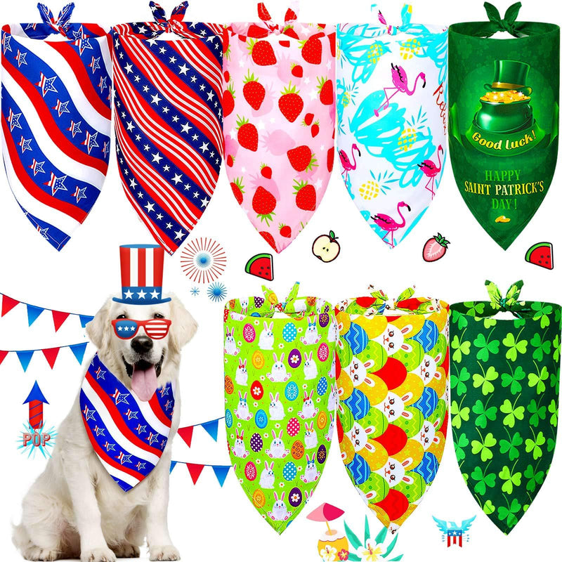 8 Pieces Summer Dog Bandanas Patriotic Pet Bandanas Bunny Triangle Pet Bib Independence Day Dog Kerchief Festival Element Dog Scarf Adjustable Pet Bandana Accessories for Dog Cat Pet - PawsPlanet Australia