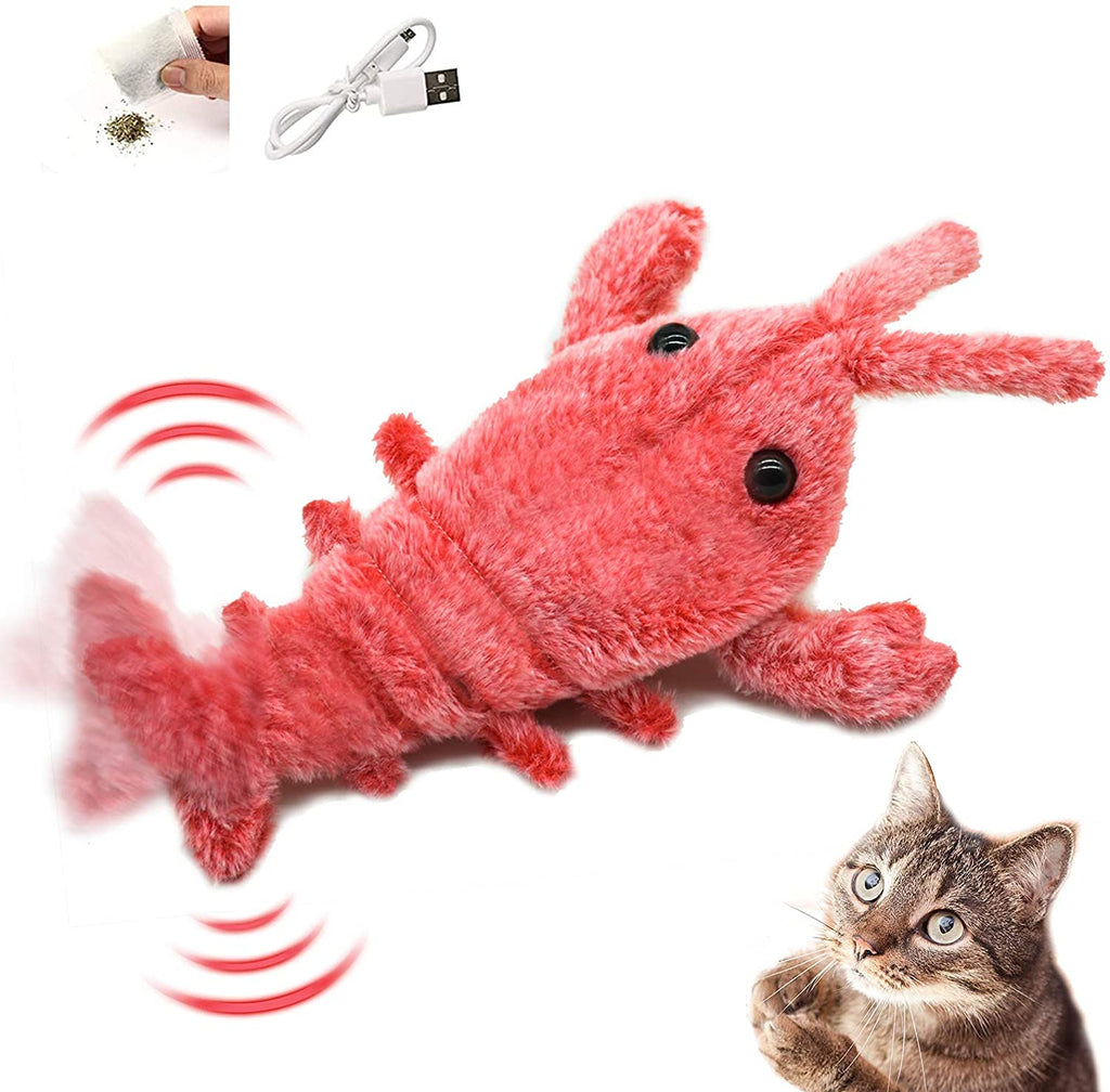 Syvvy Catnip Toys for Cats, Plush Lobster Cat Toys for Indoor Cats, Realistic Flopping Fish Cat Toy, USB Interactive Cat Toys with 3 Modes for Cat Biting, Chewing and Kicking - PawsPlanet Australia