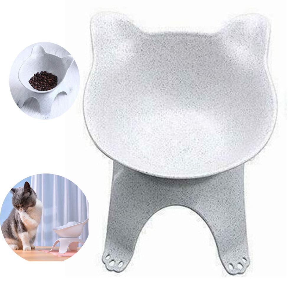 NganSuRong Pet Bowls with Raised Stand Cat Dog Rabbit Animal Food Dish Water Feeding Single Bowl Feeder Grey - PawsPlanet Australia