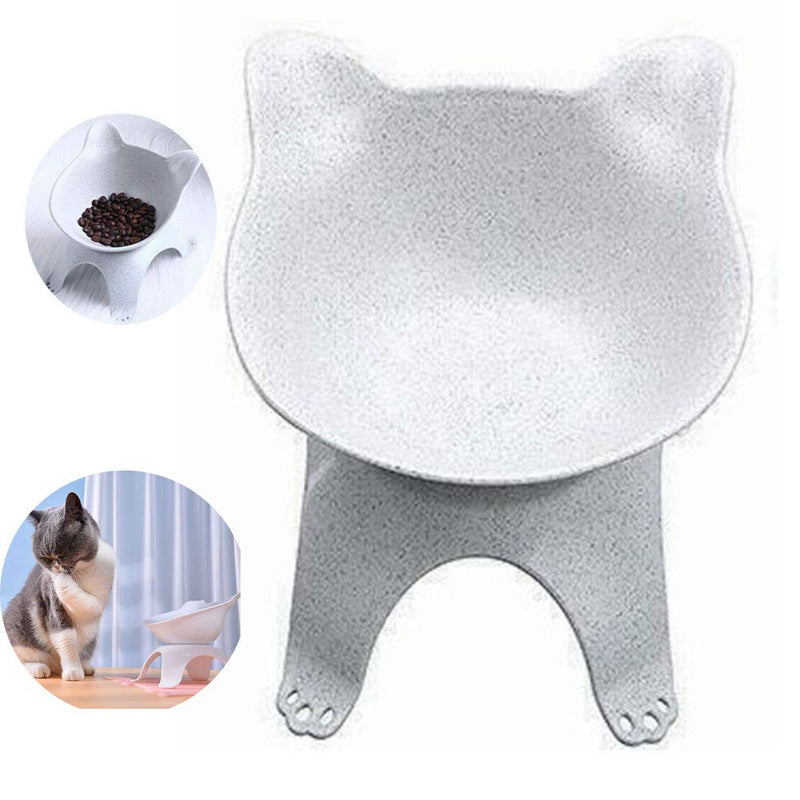 NganSuRong Pet Bowls with Raised Stand Cat Dog Rabbit Animal Food Dish Water Feeding Single Bowl Feeder Grey - PawsPlanet Australia