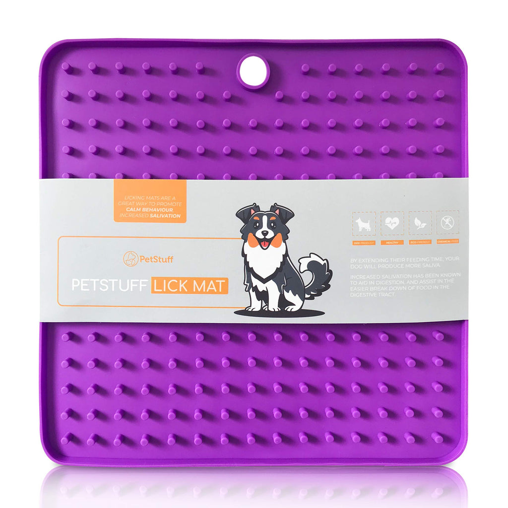 Petstuff Lick Mat For Dogs (Purple and Grey) 2 Pack Purple and Grey - PawsPlanet Australia