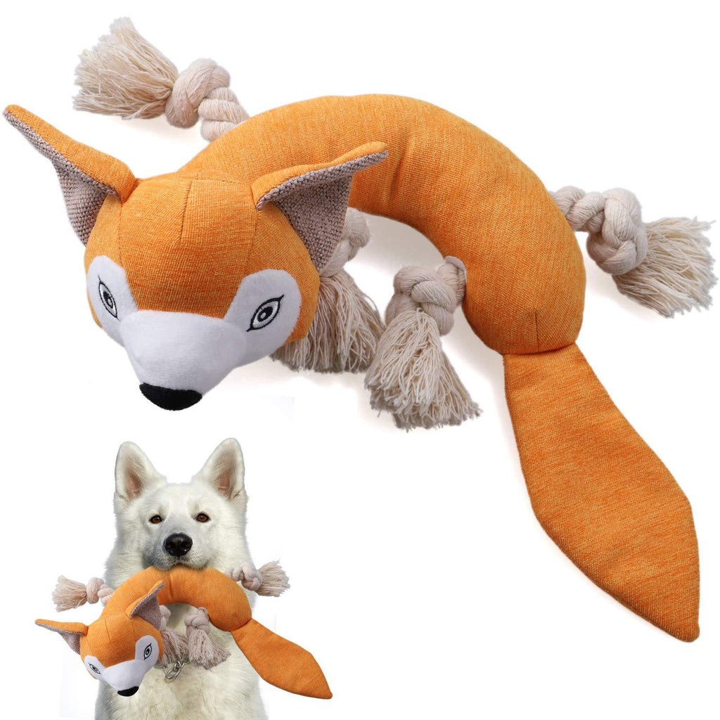 HAPPY HACHI Squeaky Dog Toy, Dog Plush Chew Fox Toy, Interactive Pet Toys Durable Cotton Training Toy, Cute Puppy Teething Chew Toys Gift for Boredom Dog Fox Shape - PawsPlanet Australia