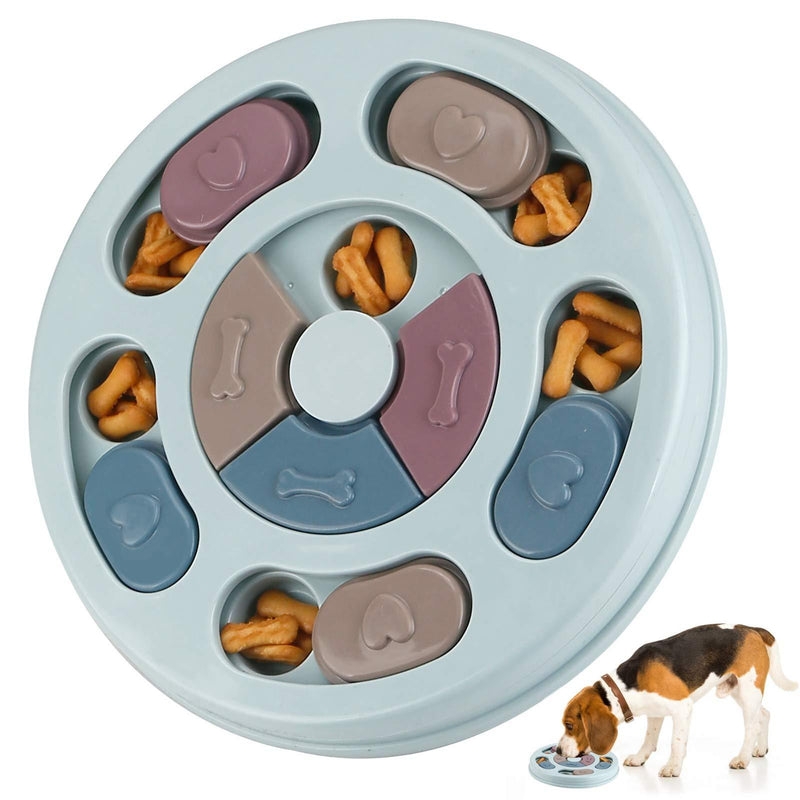 Dog Puzzle Feeder Treat Toys, Interactive Stimulation Dog Toys, Brain Games IQ Training Bowl Funny Feeding, Dispenser Non-Slip Slow Feeder Plate Toy for Dog Pet Puppy (Round) Round - PawsPlanet Australia