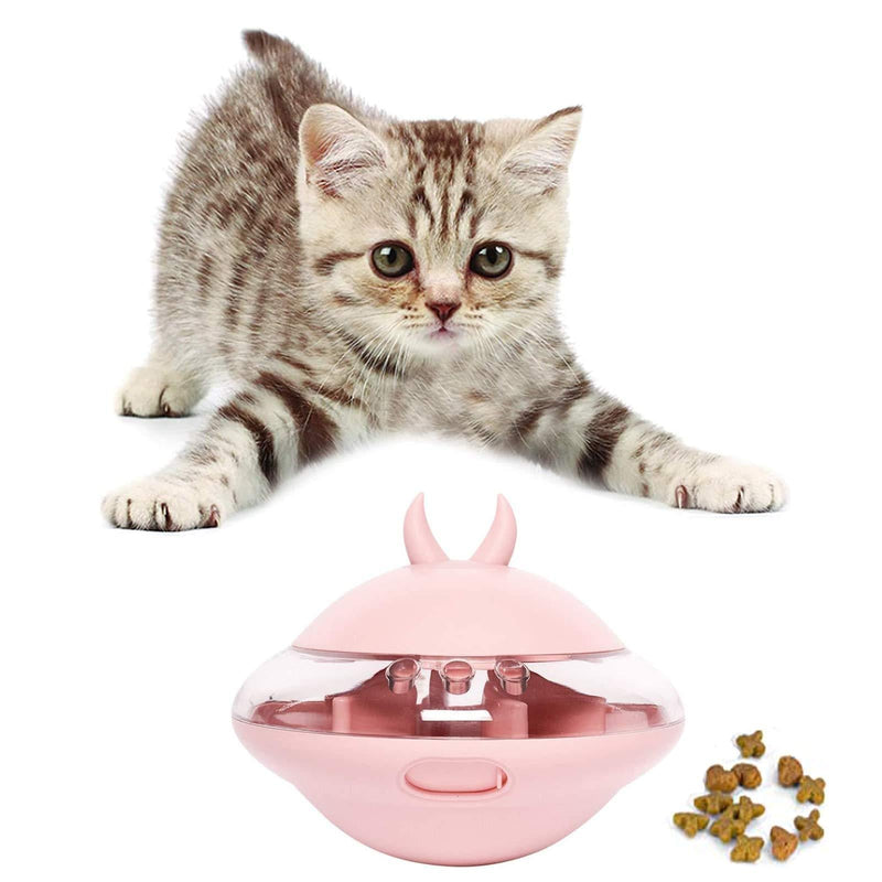YANGDD Dog Treat Ball, Cat Food Dispensers, Dog Food Ball, Multifunctional UFO Tumbler Feeder Interactive Slow Dog Toy, for Small Medium Dogs and Cats Chasing Chewing Playing-Pink - PawsPlanet Australia
