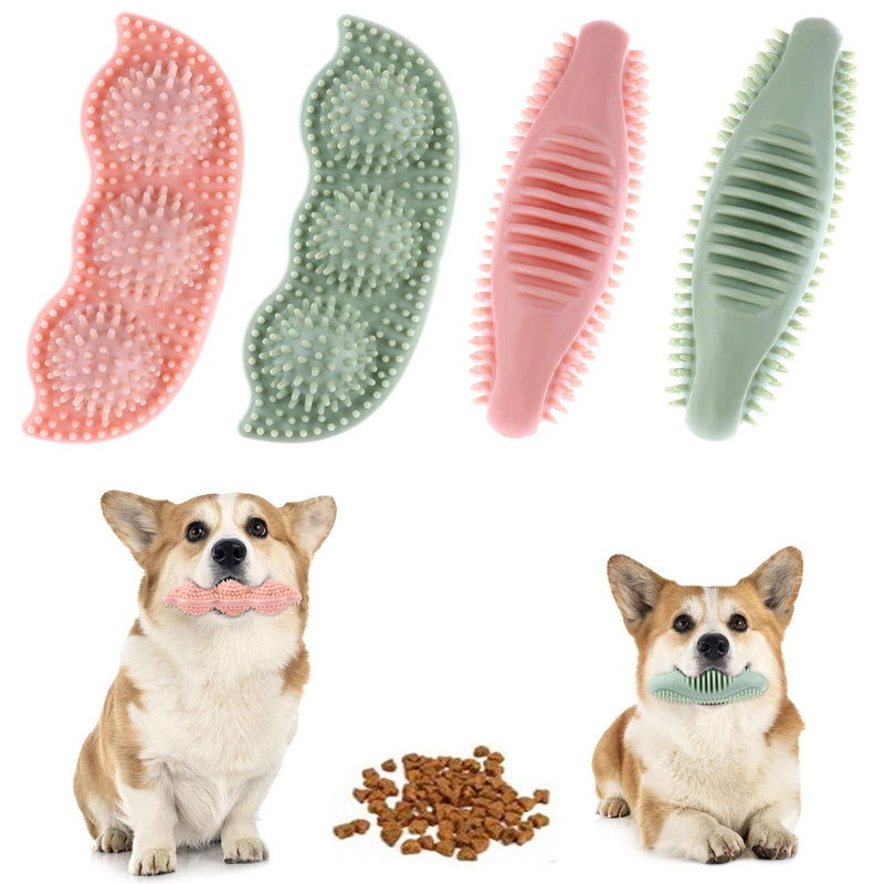 4 PCS Dog Chew Toy Pet Rubber Chew Toys Durable Teeth Cleaning Toy Puppy Interactive Dog Chew Toys Teething Toy - PawsPlanet Australia