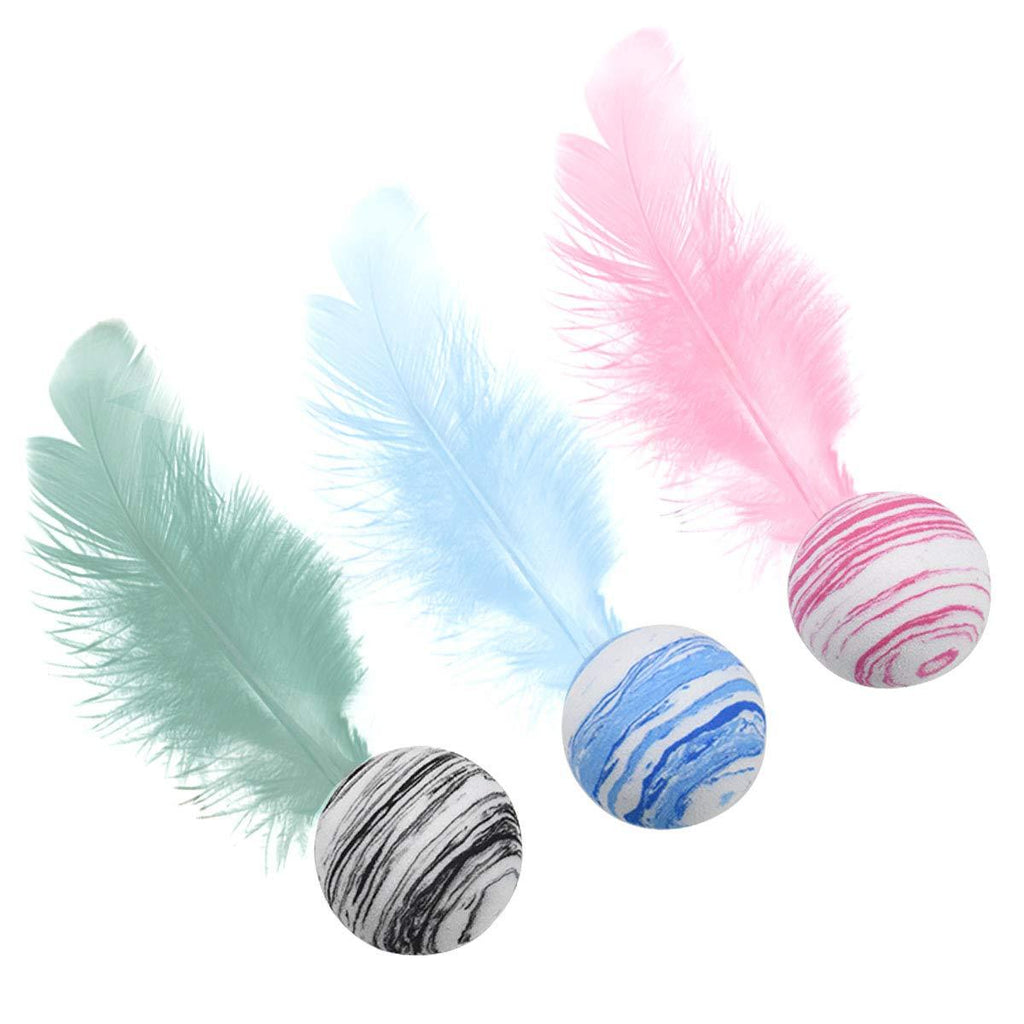 Pinsheng Cat Toys, Pet Teeth Grinding Chew Toys, Interactive Planet Texture Cat Tease Ball and Feather, EVA Lightweight Foam Ball, Throwing Toy - PawsPlanet Australia