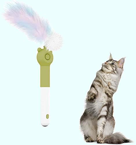 Cat Toys Cat Feather Toy 2.0, Interactive Retractable Cat Teaser Wand(with LED Pointer), Pet Cat Catch Single Point Infrared Interactive Exercise Toy Cat Training Tool, for Pet Cat Kitten - PawsPlanet Australia