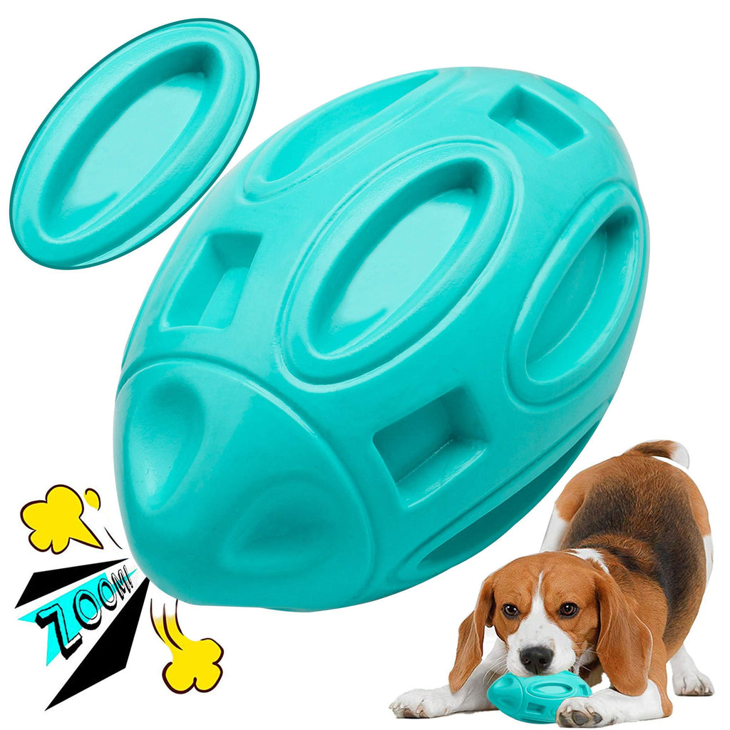 Dog Squeaky Toys Dog Chew, Dog Toys Ball for Aggressive Indestructible Outdoor Training Teething Dogs Rubber Rugby Toys for Large and Medium Chewers Dogs(Blue) - PawsPlanet Australia