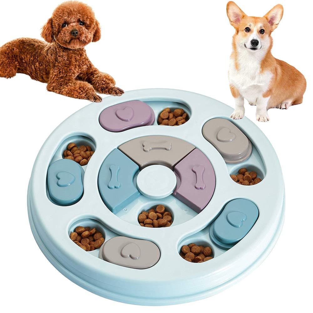 LCOUACEO Dog Puzzle Feeder Toy, Puppy Treat Dispenser Slow Feeder,Dog Stimulation Toy Brain Games Toys, Blue Puzzle Toys with Non-Slip for Dog Puppy Cat - PawsPlanet Australia